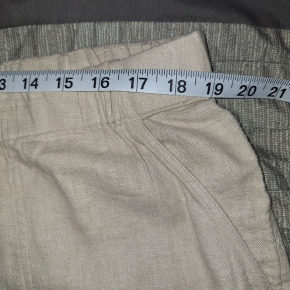 NWOT Denim & Co. Linen Blend Straight Leg Pants L Beige Pull On A396097 Women - Picture 9 of 10